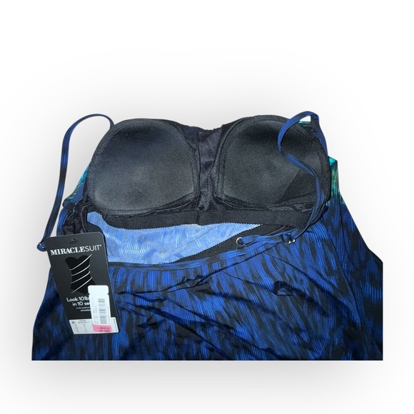 NWT MIRACLESUIT Jubilee Tankini Top in Alhambra - Women’s 14 Blue / Black - Picture 10 of 13